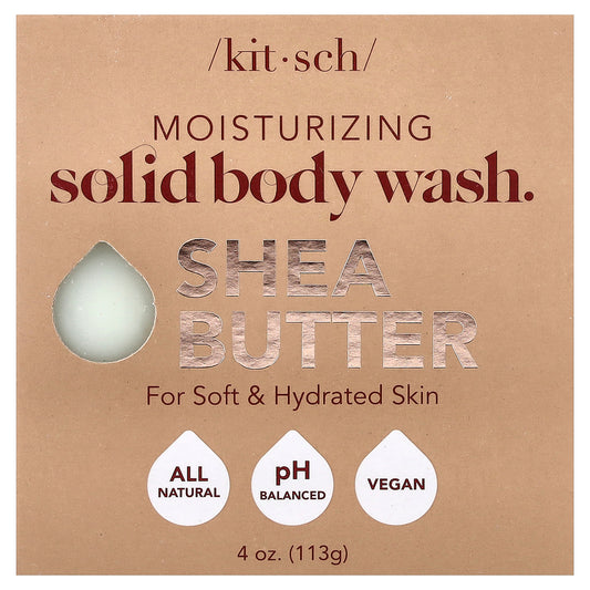Kitsch, Moisturizing Solid Body Wash Bar, Almond & Shea, 4 oz (113 g)