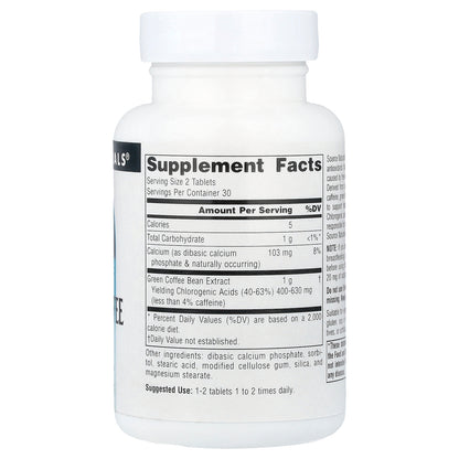 Source Naturals, Green Coffee Extract, 500 mg, 60 Tablets