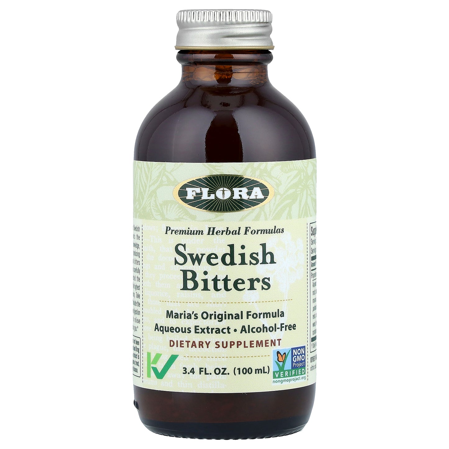 Flora, Swedish Bitters, Alcohol-Free, 3.4 fl oz (100 ml)
