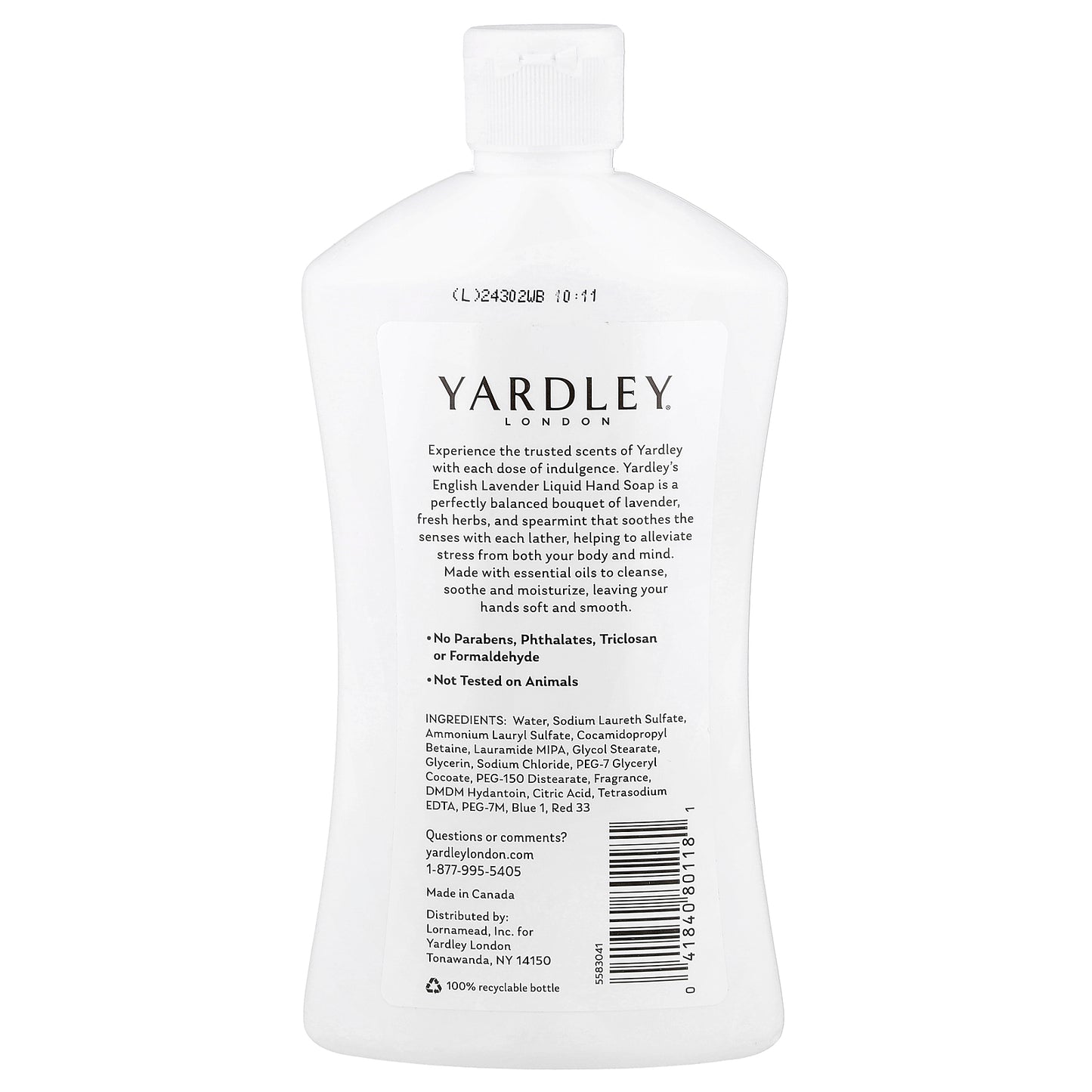Yardley London, Luxurious Hand Soap, English Lavender, 16 fl oz (473 ml)