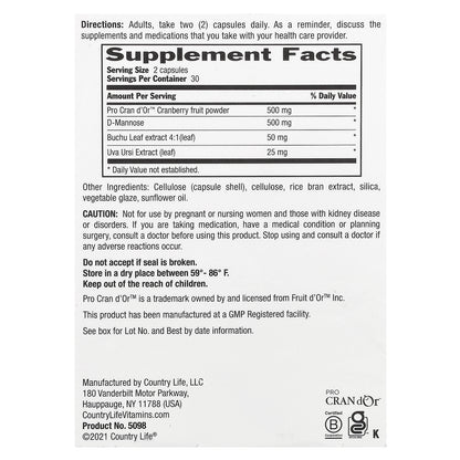 Country Life, Urinary Tract Care™, 60 Vegan Capsules