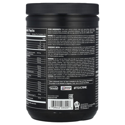 Animal, Primal Preworkout Powder, Fruit Punch, 17.9 oz (507.5 g)