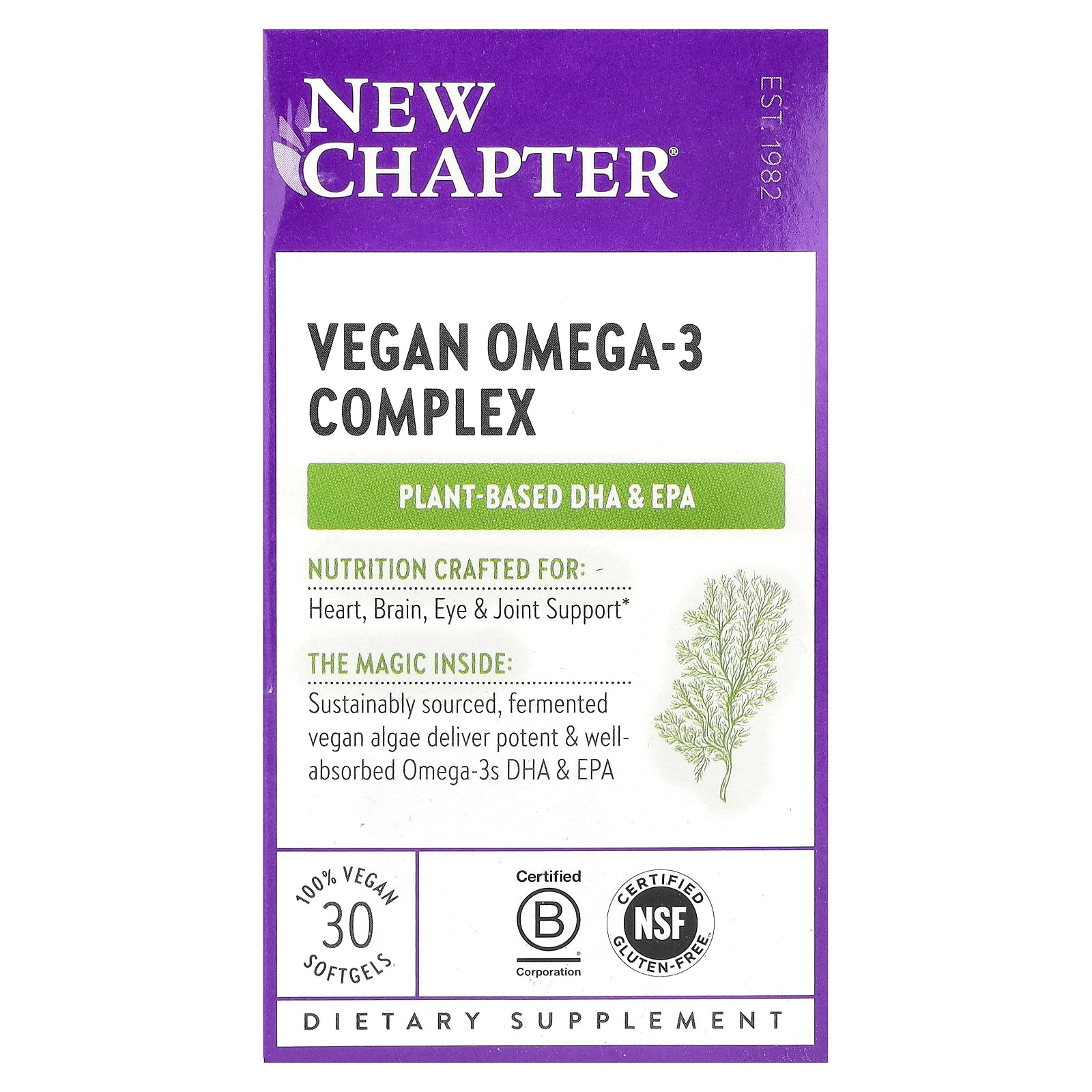 New Chapter, Vegan Omega-3 Complex, 30 Softgels