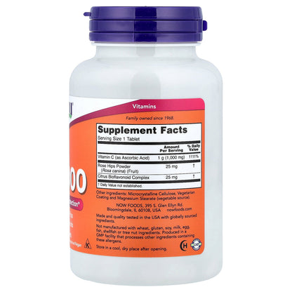 NOW Foods, C-1000, with Rose Hips & Bioflavonoids, 100 Tablets