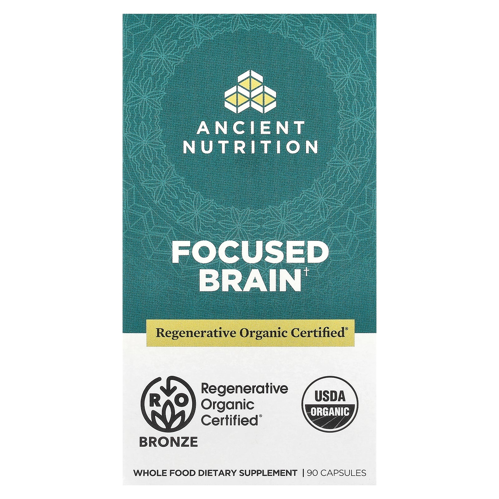 Ancient Nutrition, Focused Brain, 90 Capsules