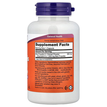 NOW Foods, Propolis 1500, 300 mg, 100 Capsules