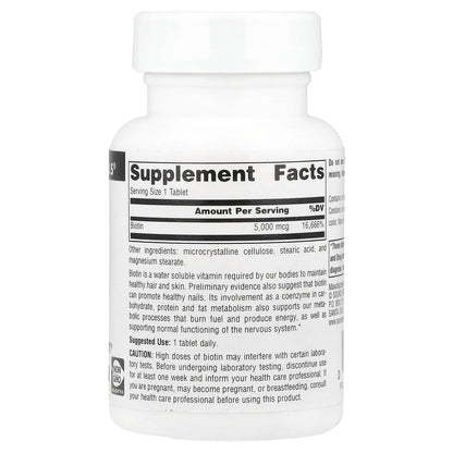 Source Naturals, Biotin, 5,000 mcg, 120 Tablets