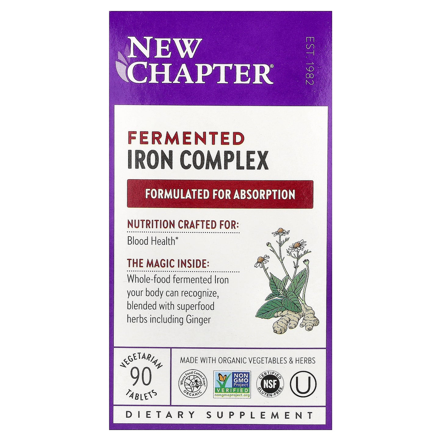 New Chapter, Fermented Iron Complex, 90 Vegetarian Tablets