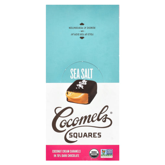 Cocomels, Squares, Coconut Cream Caramels in 70% Dark Chocolate, Sea Salt , 15 Units, 1 oz (28 g) Each