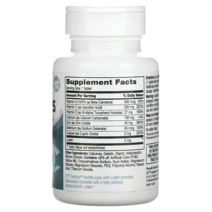 21st Century, Healthy Eyes, Lutein and Antioxidants, 60 Tablets