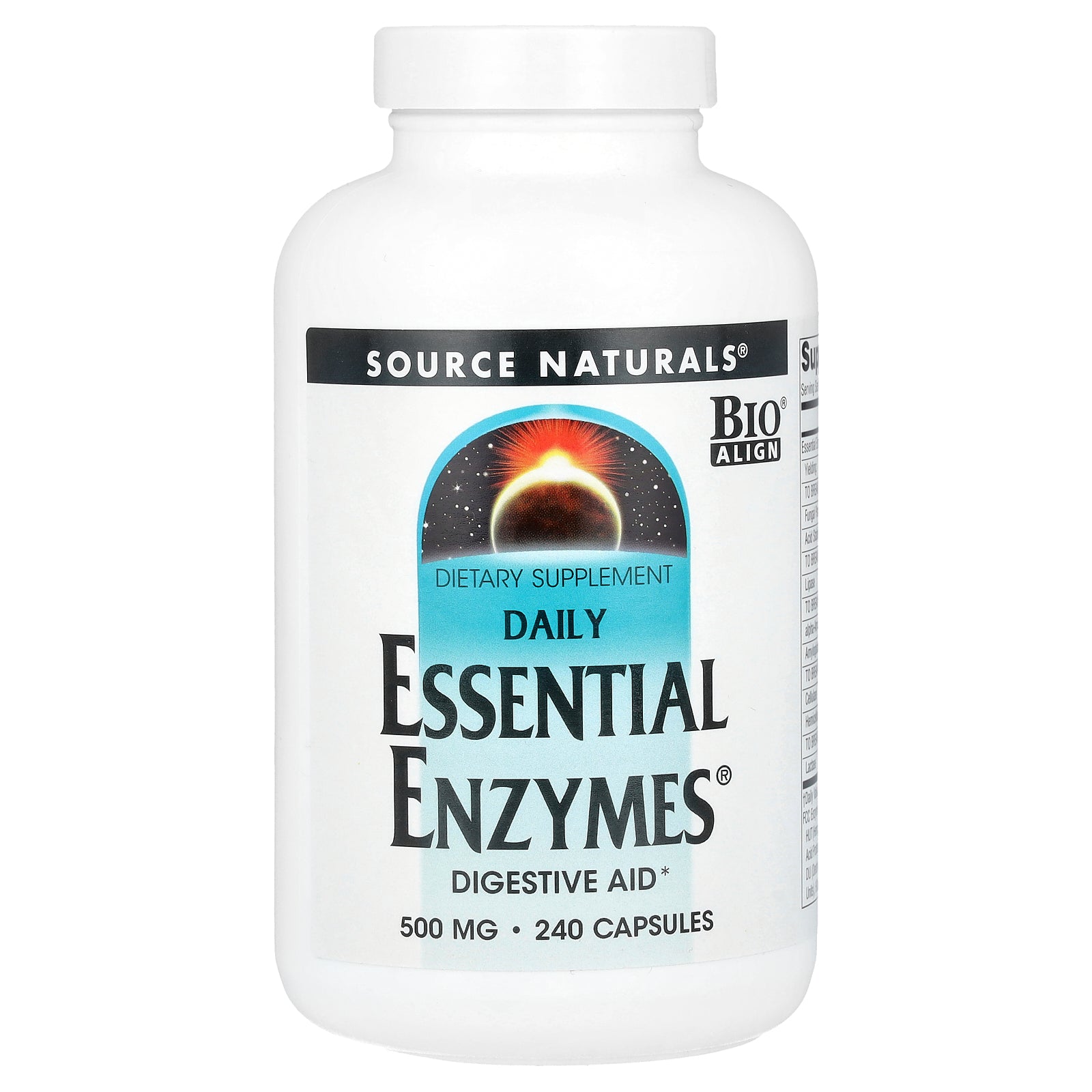 Source Naturals, Daily Essential Enzymes, 500 mg, 240 Capsules