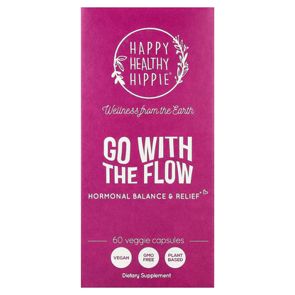 Happy Healthy Hippie, Go With The Flow, Hormonal Balance & Relief, 60 Veggie Capsules