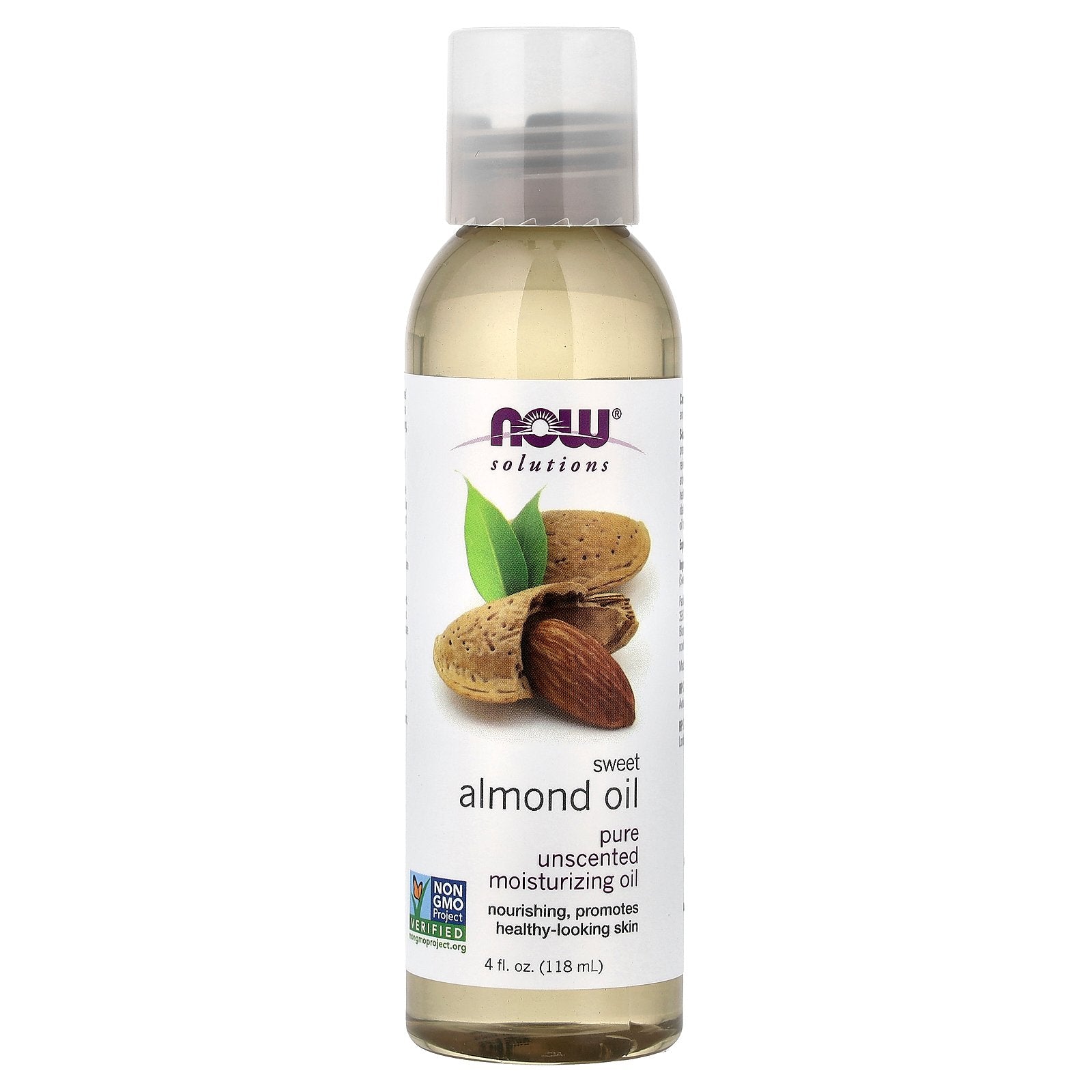 NOW Foods, Solutions, Sweet Almond Oil, Unscented, 4 fl oz (118 ml)