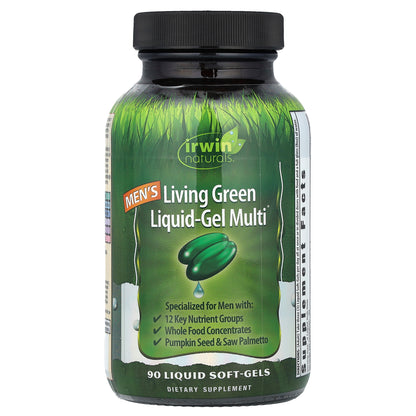 Irwin Naturals, Men's Living Green Liquid-Gel Multi®, 90 Liquid Soft-Gels