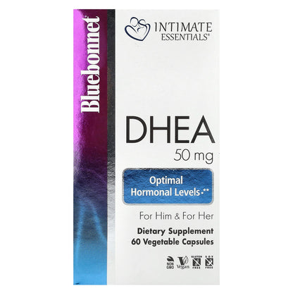 Bluebonnet Nutrition, Intimate Essentials®, DHEA, For Him & For Her, 50 mg, 60 Vegetable Capsules
