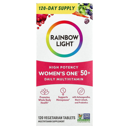 Rainbow Light, Women's One™ 50+ Daily Multivitamin, High Potency, 120 Vegetarian Tablets