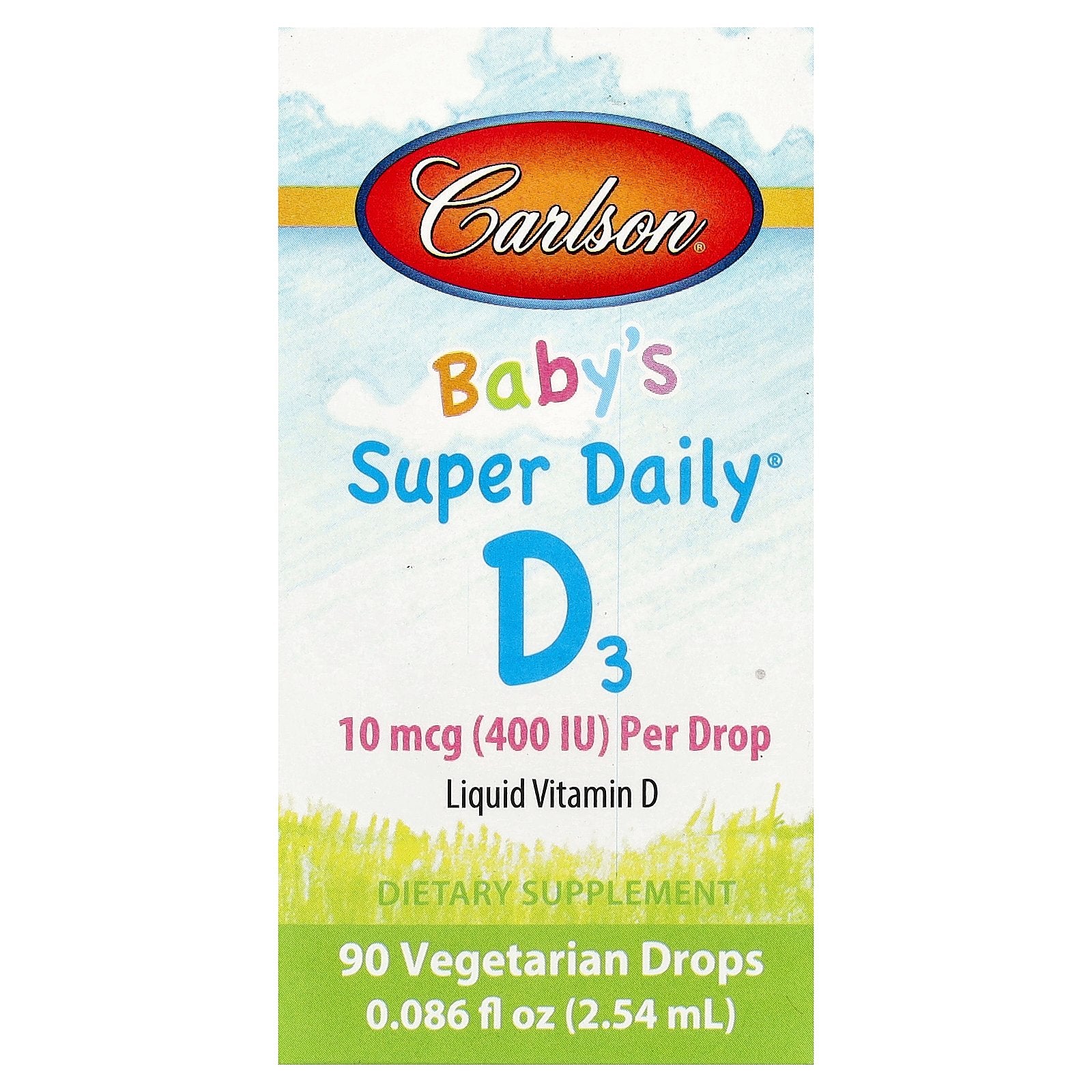 Carlson, Baby's Super Daily® D3, 0.086 fl oz (2.54 ml)