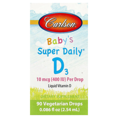 Carlson, Baby's Super Daily® D3, 0.086 fl oz (2.54 ml)