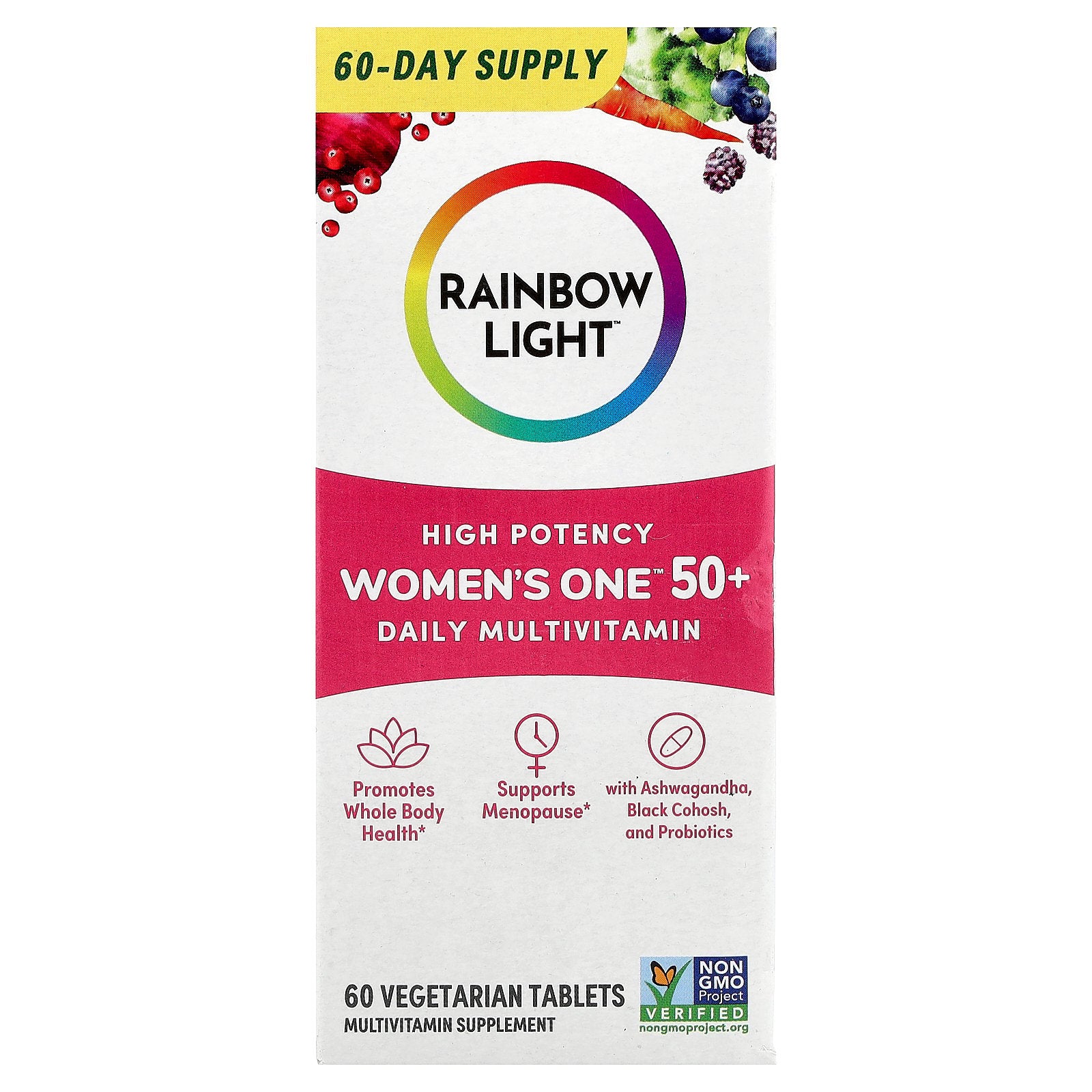 Rainbow Light, Women's One™50+, Daily Multivitamin, High Potency, 60 Vegetarian Tablets