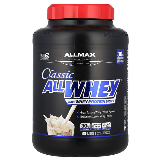 ALLMAX, CLASSIC ALLWHEY®, 100% Whey Protein Source, Vanilla, 5 lbs (2.27 kg)