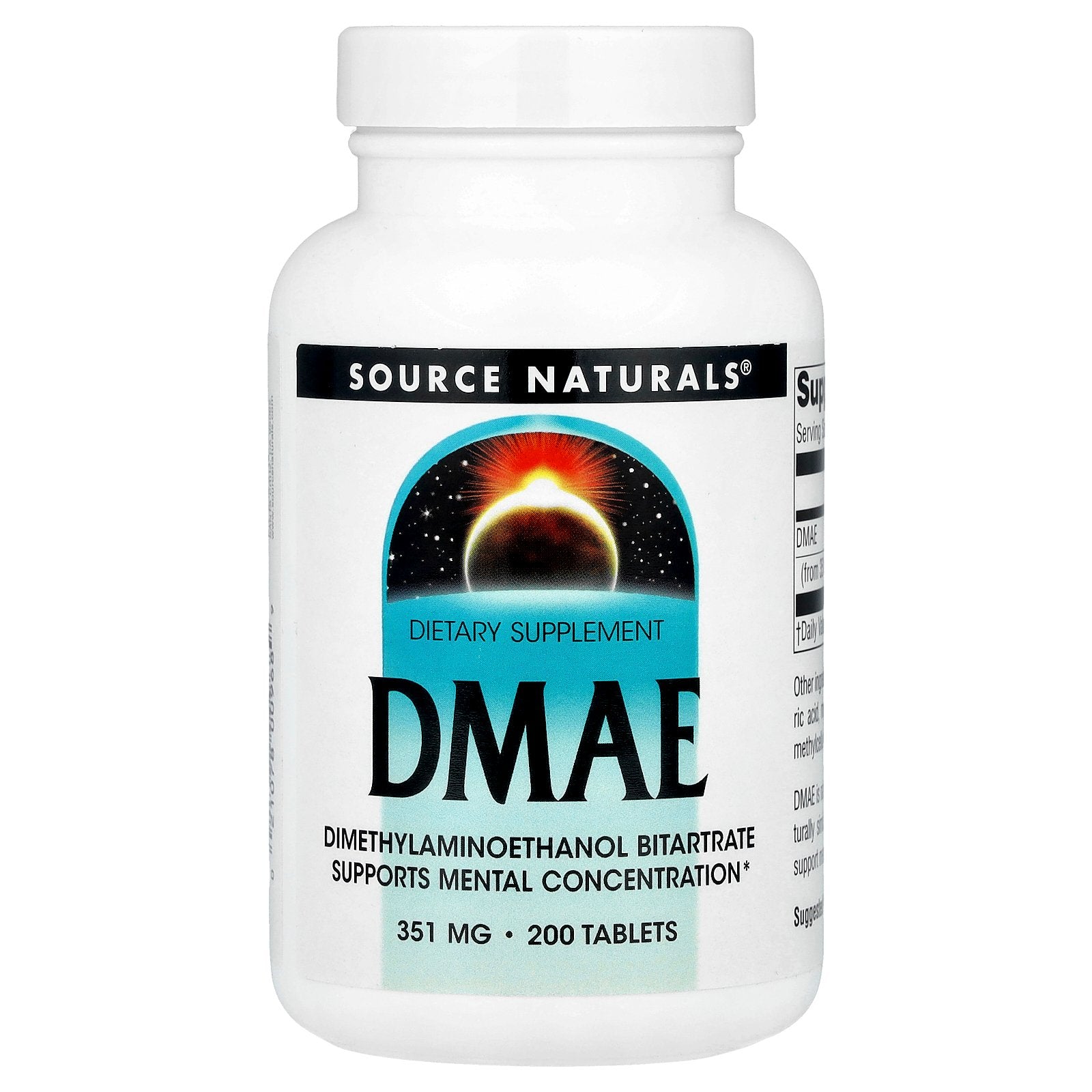 Source Naturals, DMAE, 351 mg, 200 Tablets