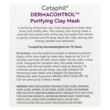 Cetaphil, Derma™ Control, Purifying Clay Beauty Mask, Fragrance Free, 3 oz (85 g)