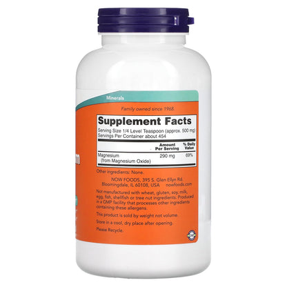 NOW Foods, Magnesium Oxide Pure Powder, 8 oz (227 g)