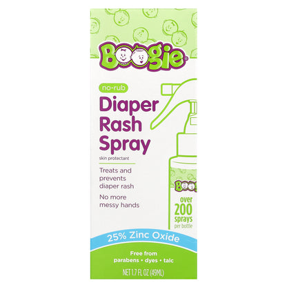 Boogie Wipes, No-Rub Diaper Rash Spray , 1.7 fl oz (49 ml)