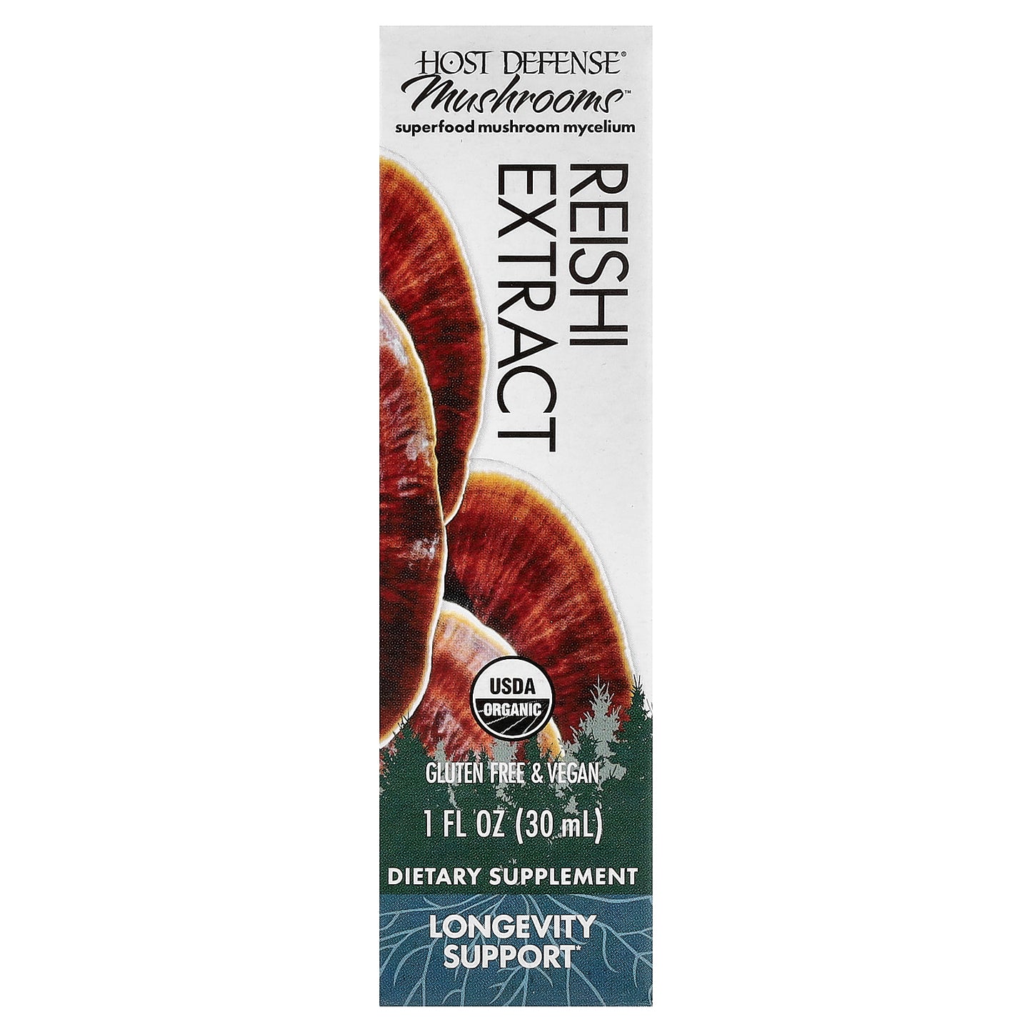 Host Defense, Mushrooms™, Organic Reishi Extract, 1 fl oz (30 ml)