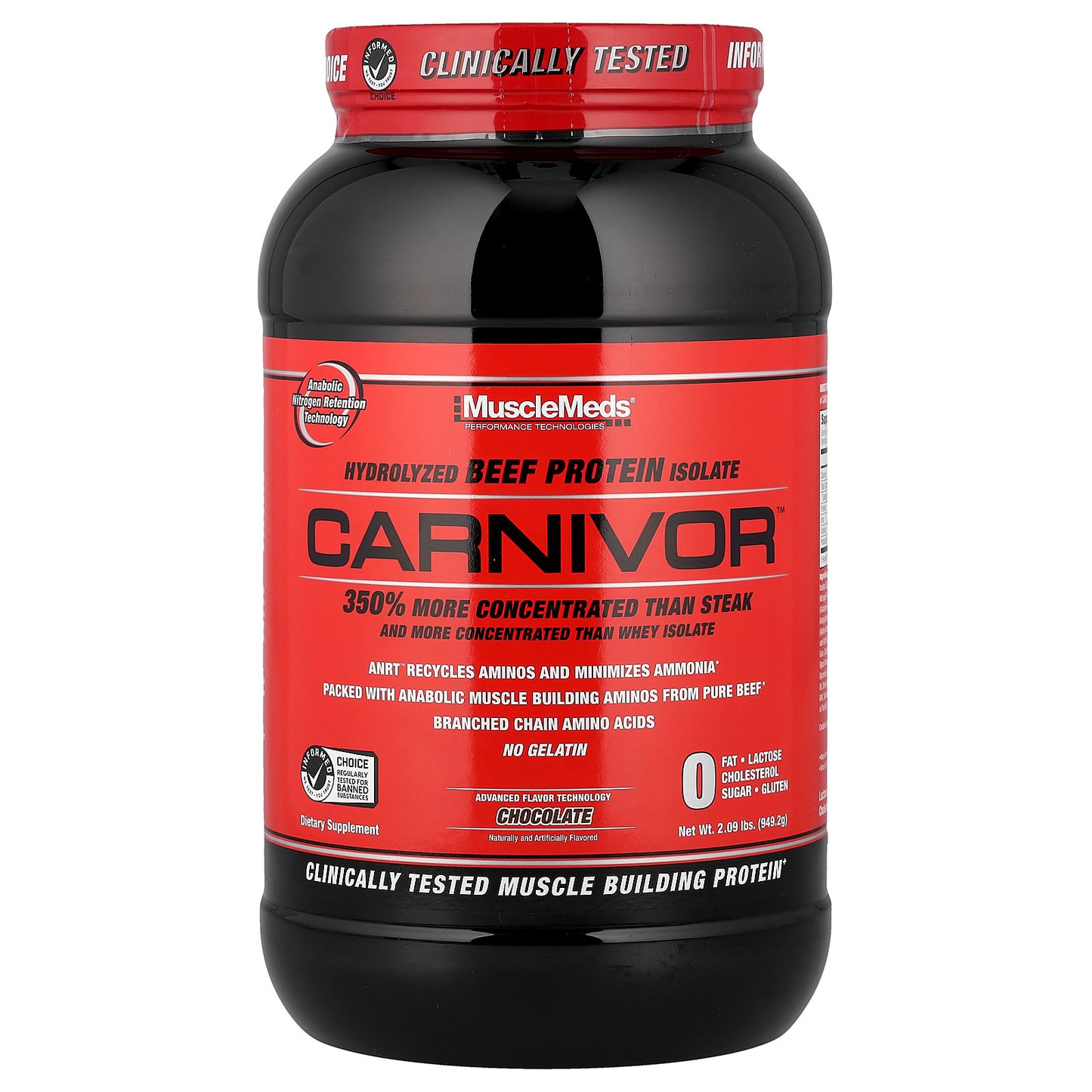 MuscleMeds, Carnivor™, Hydrolyzed Beef Protein Isolate, Chocolate, 2.09 lbs (949.2 g)