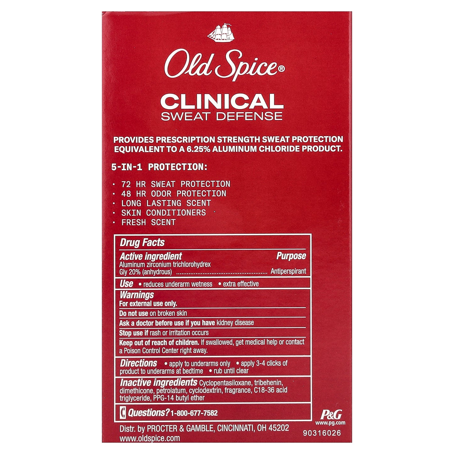 Old Spice, Clinical Sweat Defense, Antiperspirant/Deodorant, Stronger Swagger, 1.7 oz (48 g)