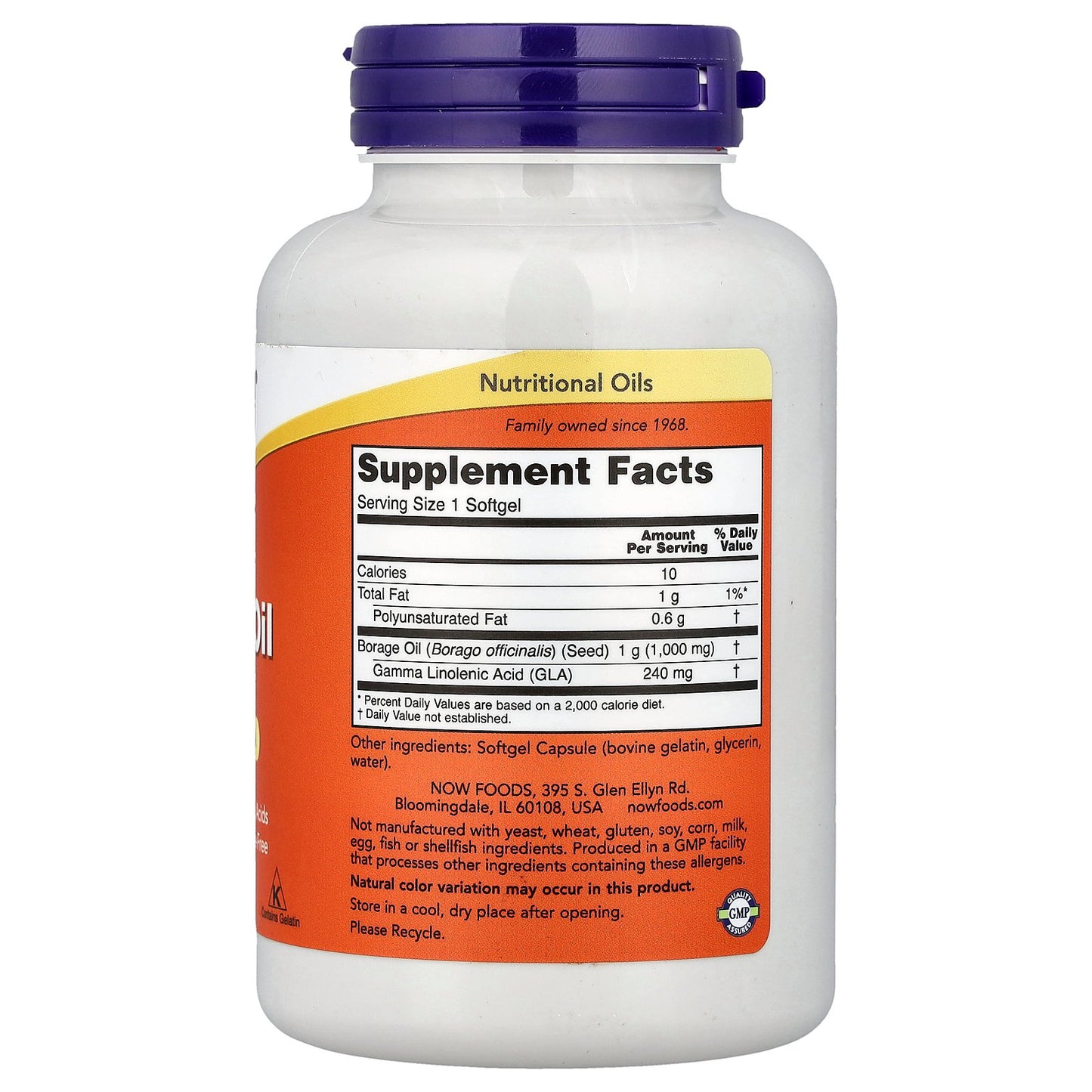NOW Foods, Borage Oil, 120 Softgels