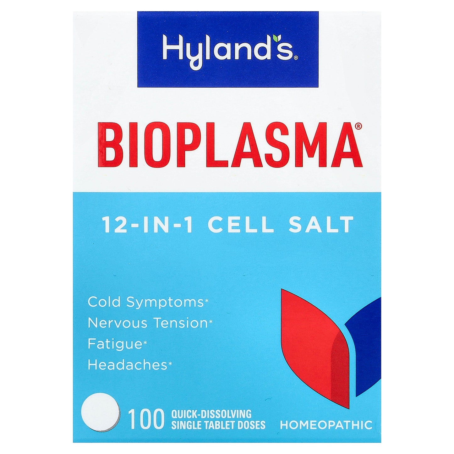 Hyland's Naturals, Bioplasma®, 12-In-1 Cell Salt, 100 Quick-Dissolving Single Tablet Doses