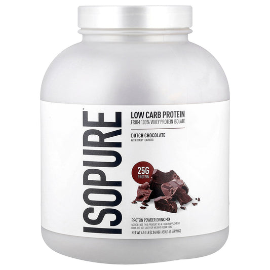 Isopure, Low Carb Protein Powder, Dutch Chocolate, 4.51 lb (2.04 kg)