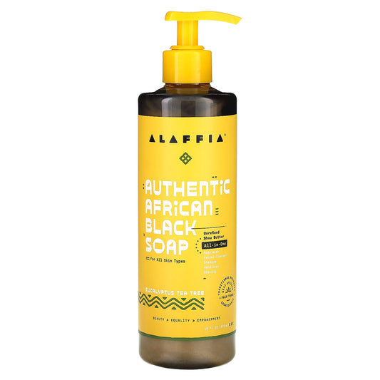 Alaffia, Authentic African Black Soap, Eucalyptus Tea Tree, 16 fl oz (476 ml)