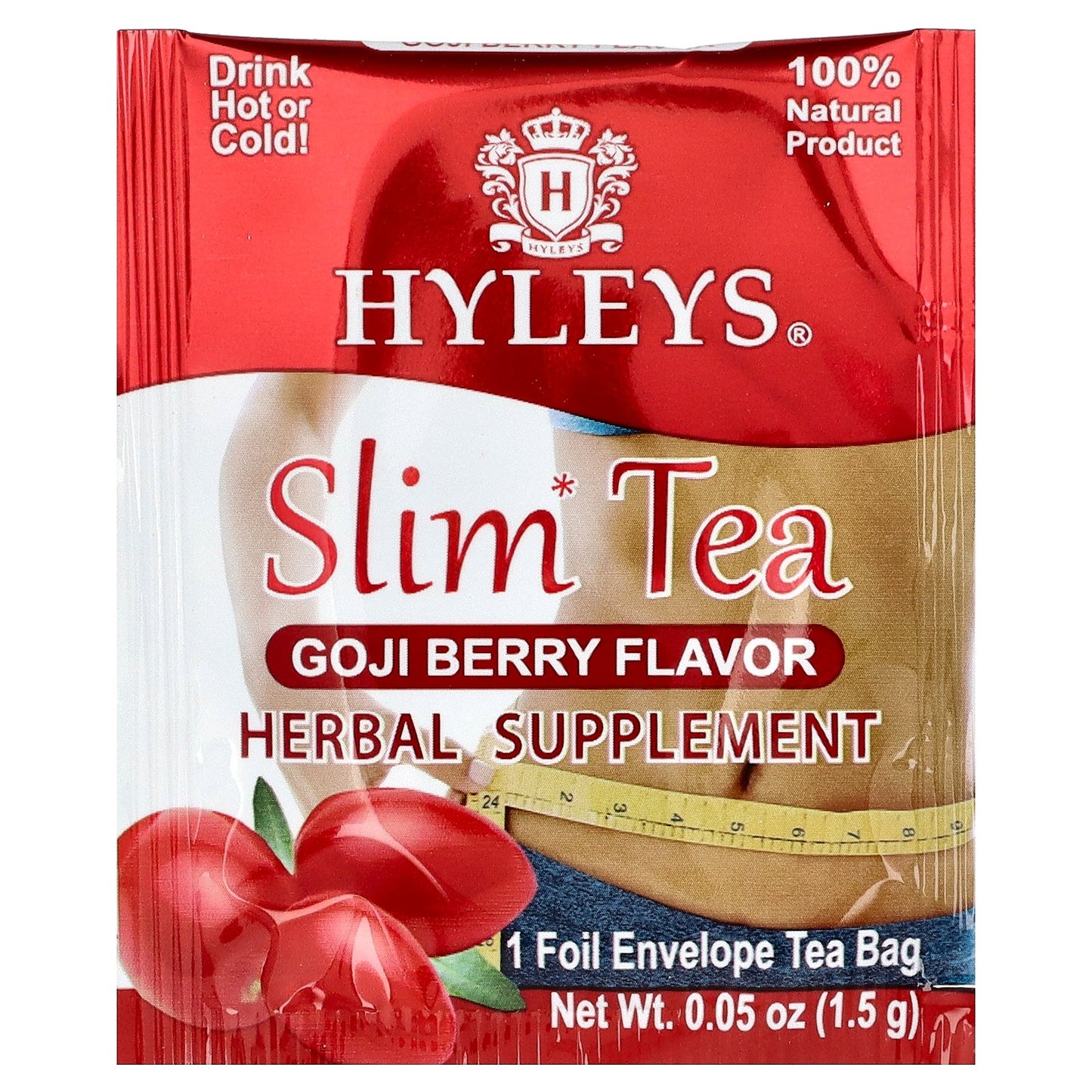 Hyleys Tea, Slim Tea, Goji Berry, 25 Foil Envelope Tea Bags, 1.32 oz (37.5 g)