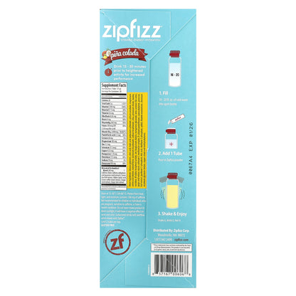 Zipfizz, Energy Drink Mix, Pina Colada, 20 Tubes, 0.39 oz (11 g) Each