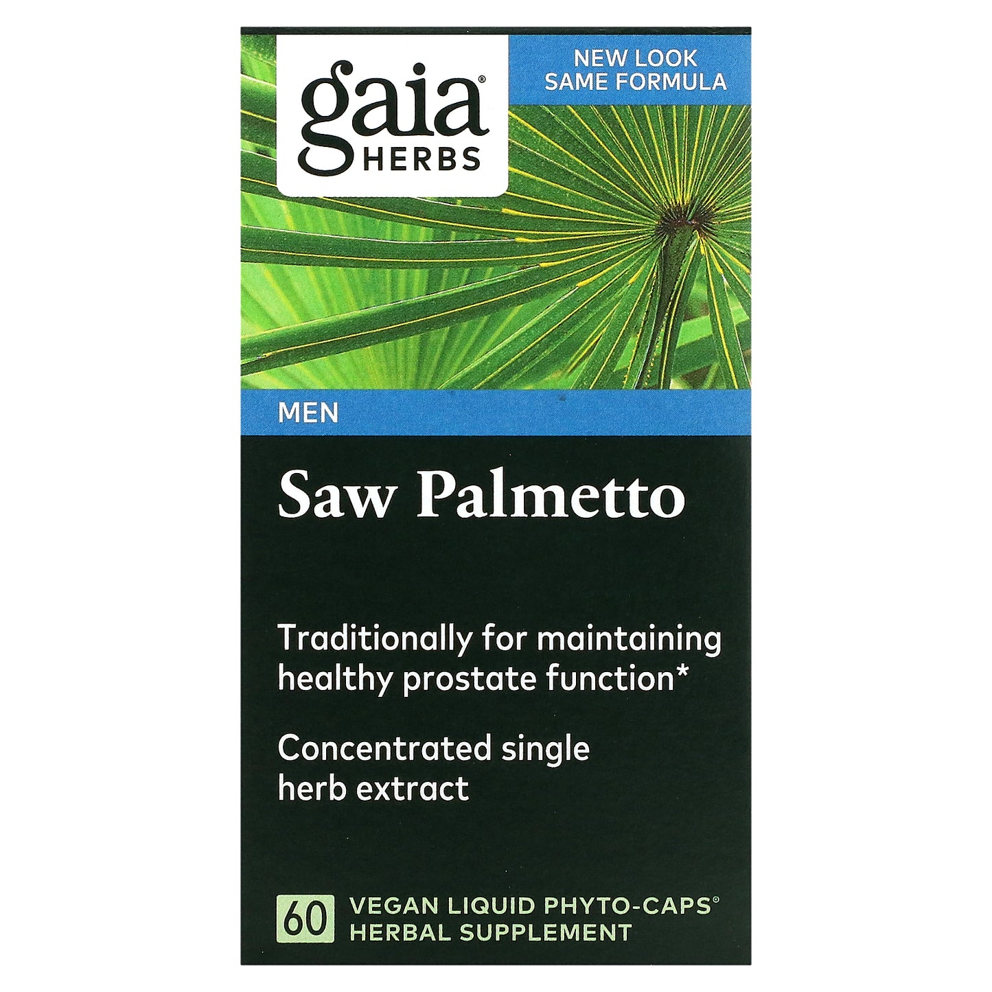 Gaia Herbs, Saw Palmetto for Men, 60 Vegan Liquid Phyto-Caps