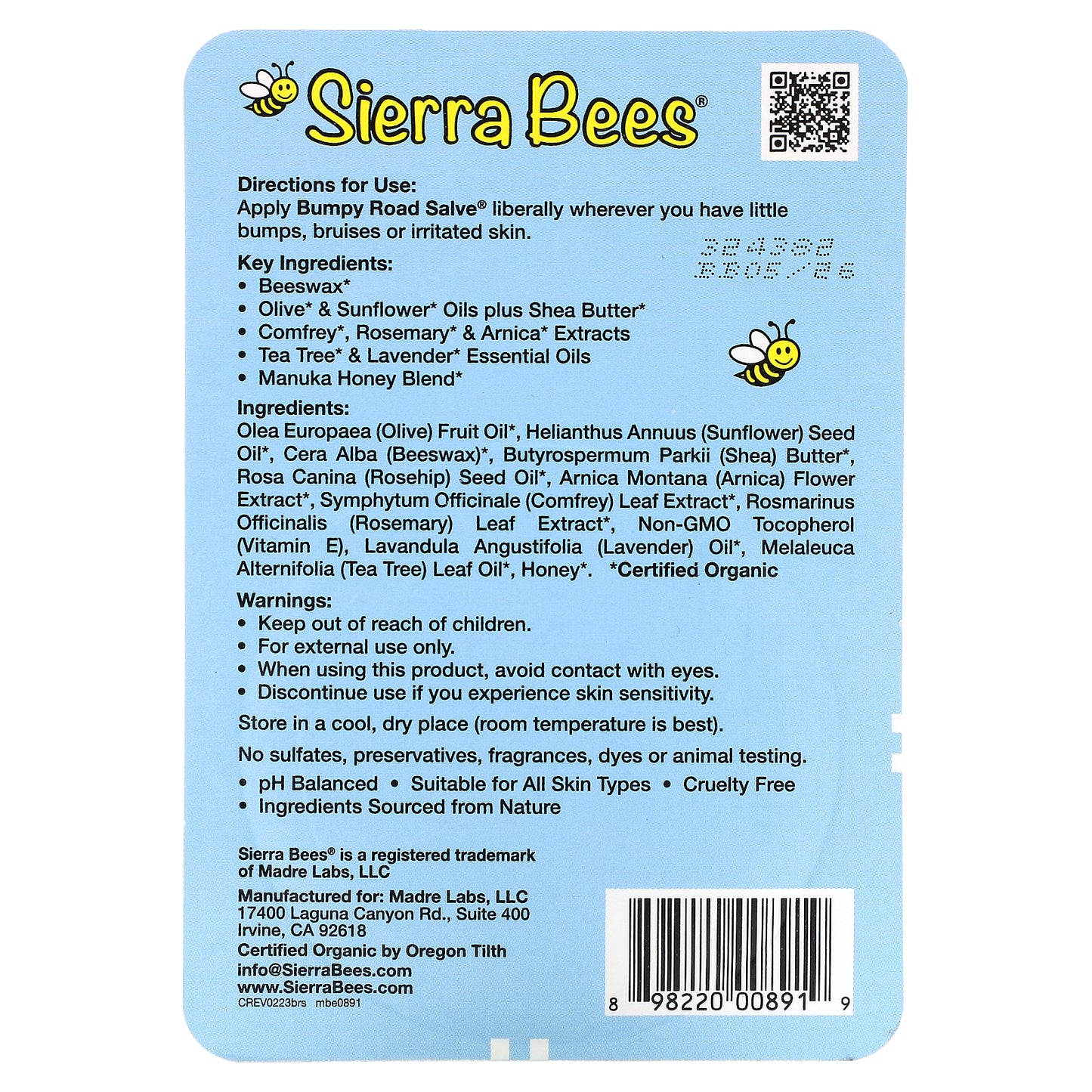 Sierra Bees, Bumpy Road Salve, 0.6 oz (17 g)