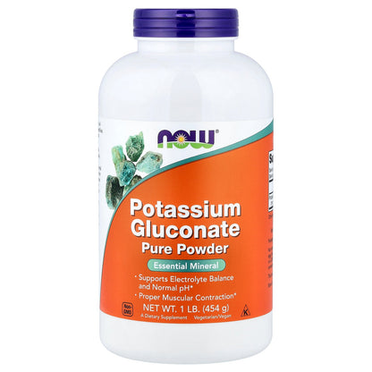 NOW Foods, Potassium Gluconate Pure Powder, 1 lb (454 g)