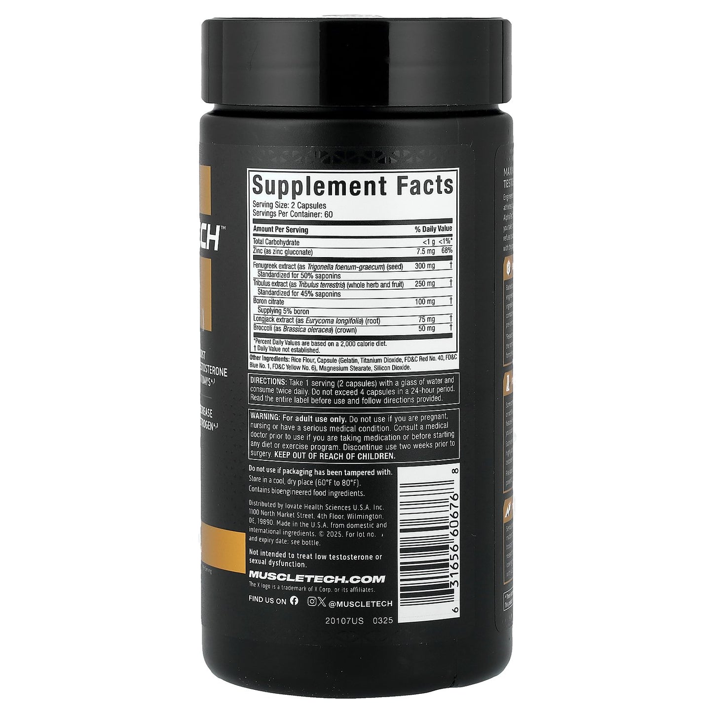 MuscleTech, AlphaTest™, 120 Capsules