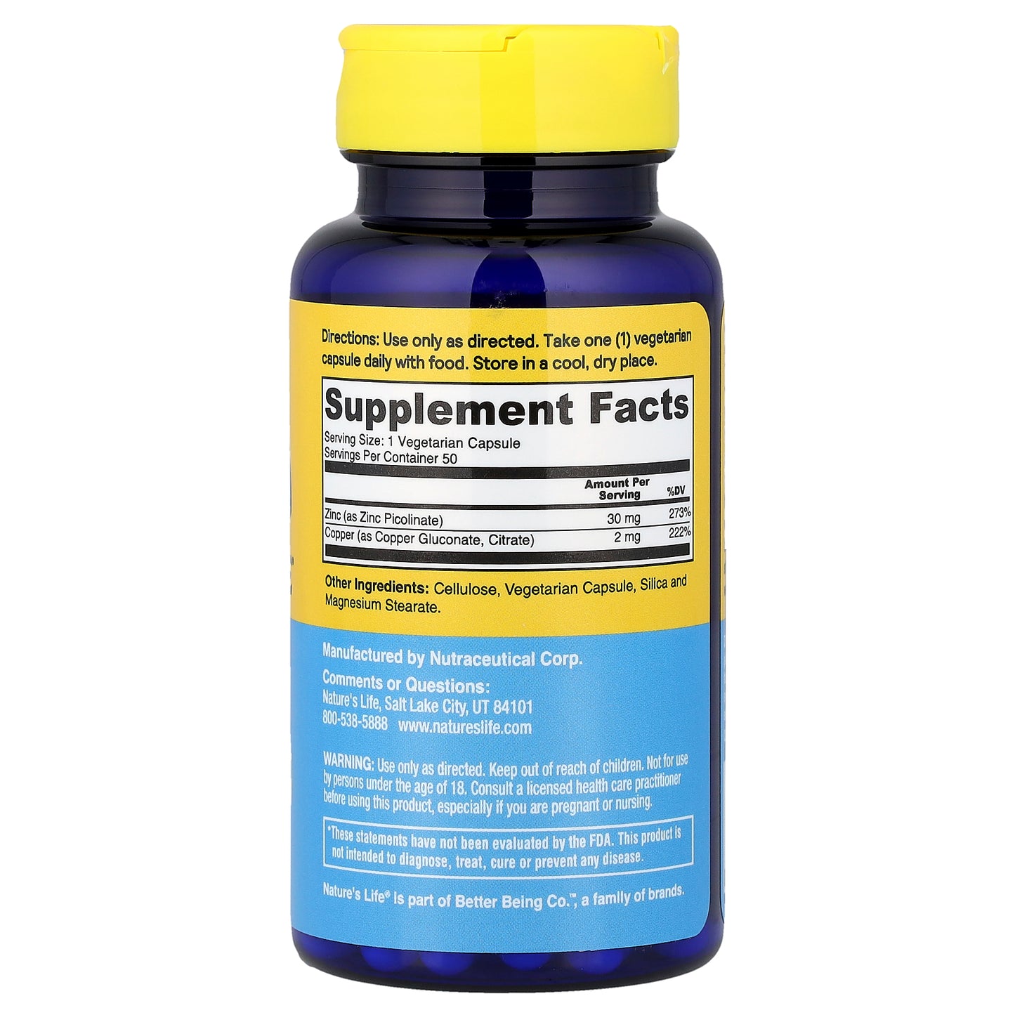 Nature's Life, Protecting Zinc, 50 Capsules