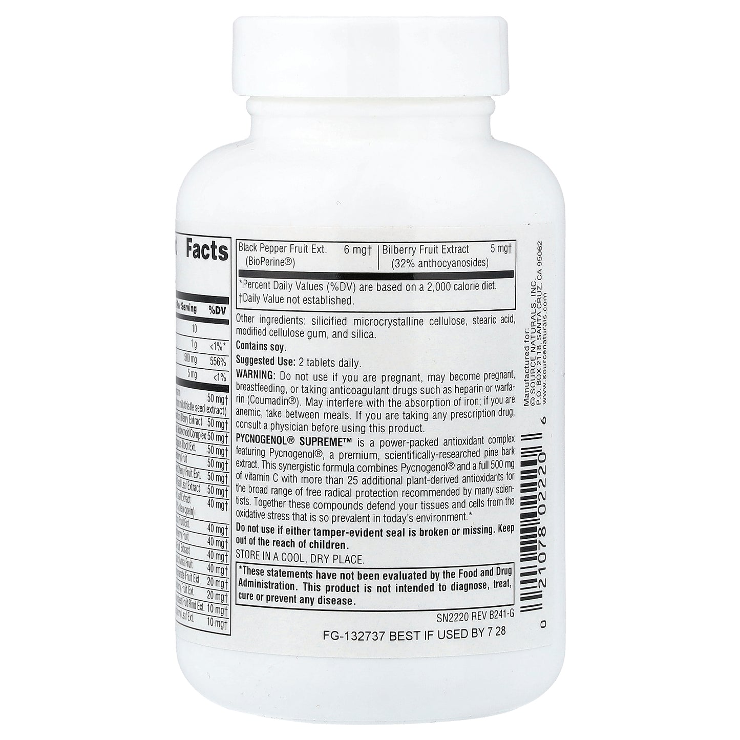 Source Naturals, Pycnogenol® Supreme™, 60 Tablets