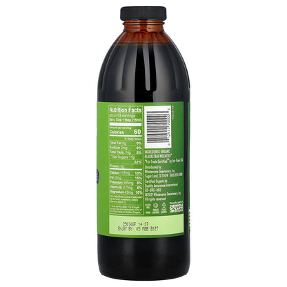 Wholesome Sweeteners, Organic Molasses, Unsulphured, 32 fl oz (946 ml)