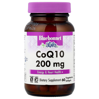 Bluebonnet Nutrition, CoQ10, 200 mg, 60 Vegetarian Softgels