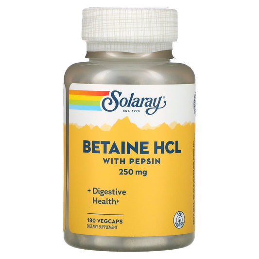 Solaray, Betaine HCL with Pepsin, 250 mg, 180 VegCaps