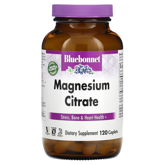 Bluebonnet Nutrition, Magnesium Citrate, 400 mg, 120 Caplets (200 mg per Caplet)