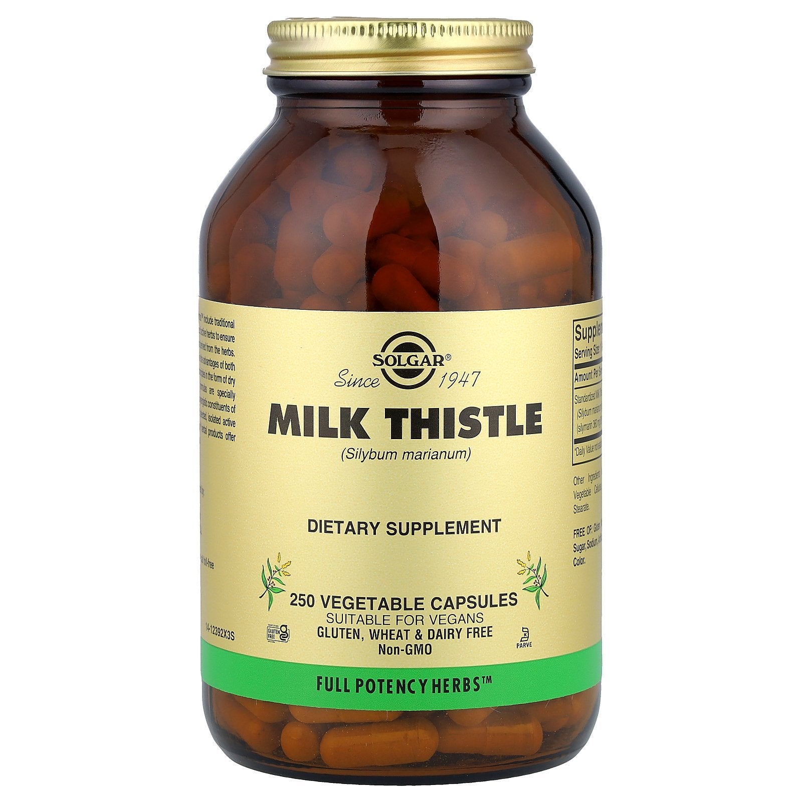 Solgar, Milk Thistle, 250 Vegetable Capsules (450 mg per Capsule)