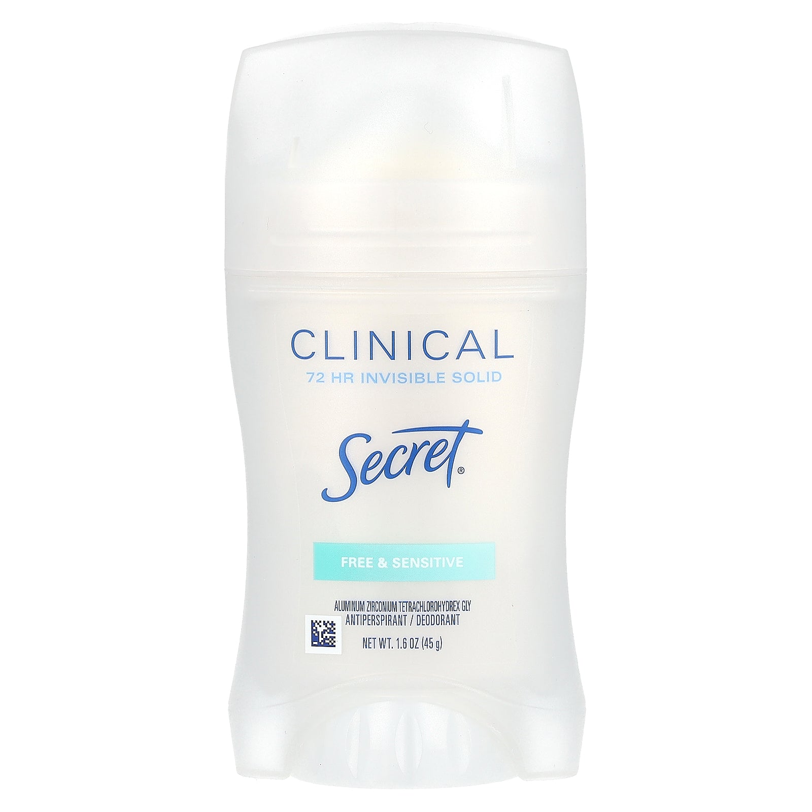 Secret, Clinical 72 HR Invisible Solid Deodorant, Free & Sensitive , 1.6 oz (45 g)