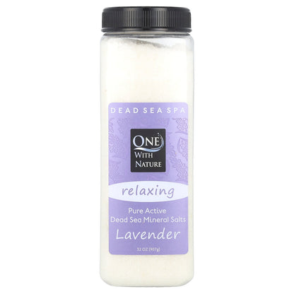 One with Nature, Dead Sea Spa, Mineral Salts, Relaxing, Lavender, 32 oz (907 g)